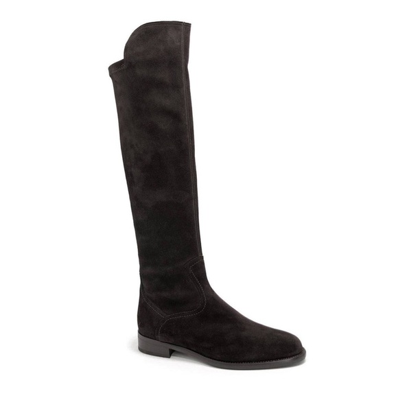 Ann Mashburn Suede Knee-High Pull on Boots in Black - Picture 1 of 15